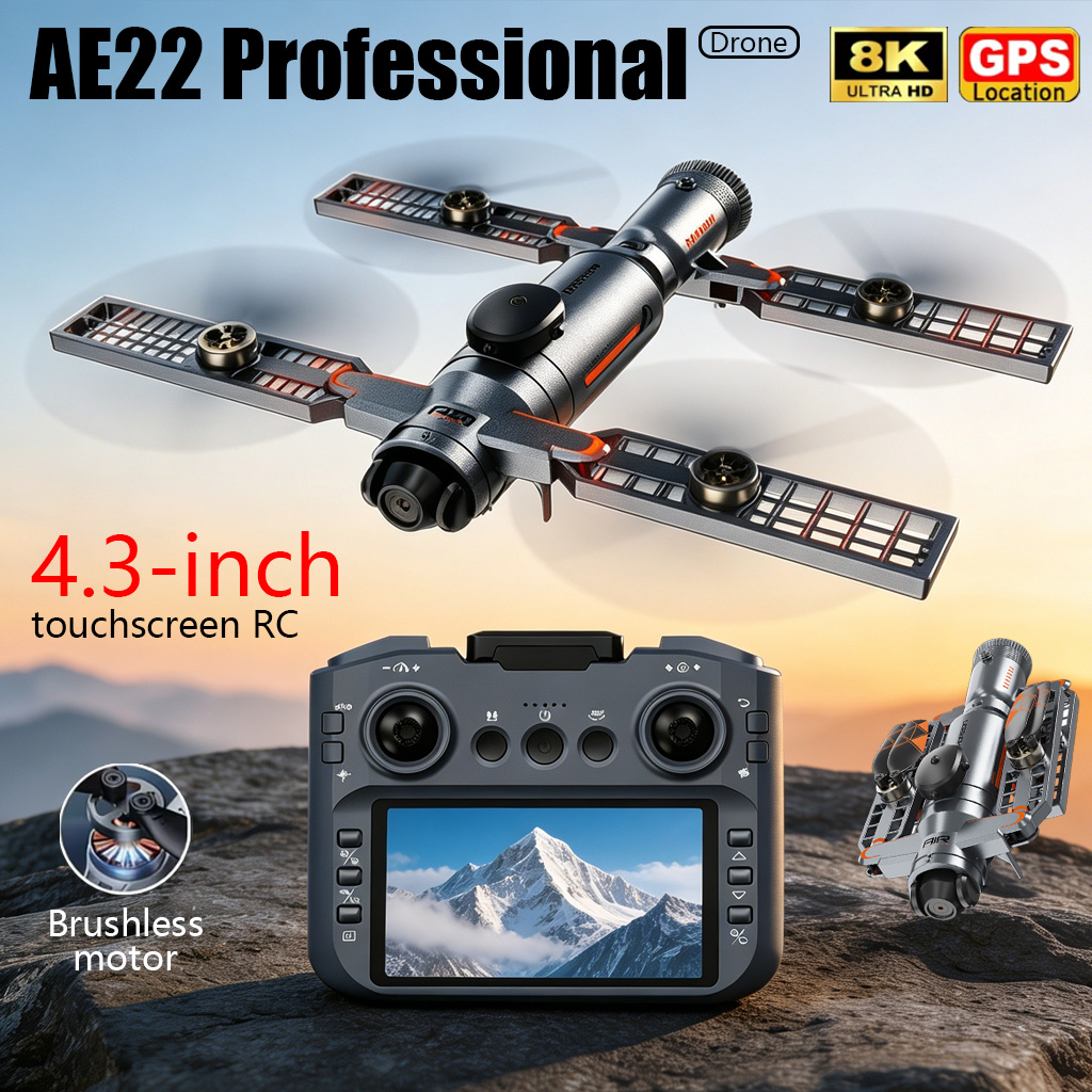Drone Camera Waterproof - โดรนพับได้รุ่นอัพเกรด AE22 PRO MAX กล้องคู่ 8K
